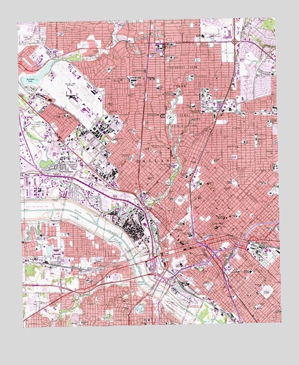Dallas, TX USGS Topographic Map
