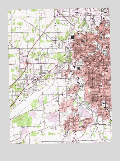 Fort Wayne West, IN USGS Topographic Map
