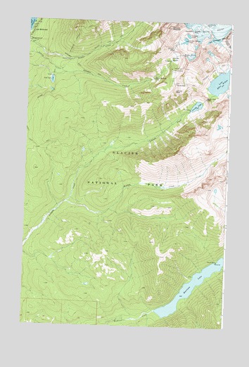 Lake McDonald East, MT USGS Topographic Map