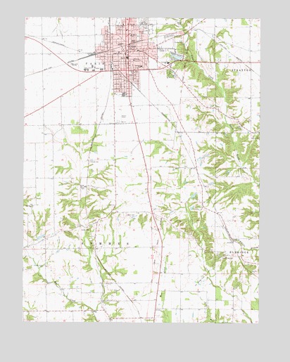 Paris South, IL USGS Topographic Map