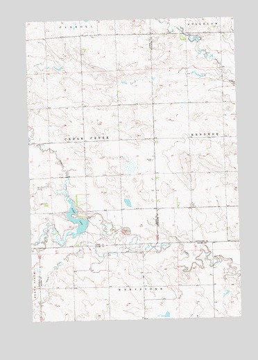 Cedar Lake, ND USGS Topographic Map
