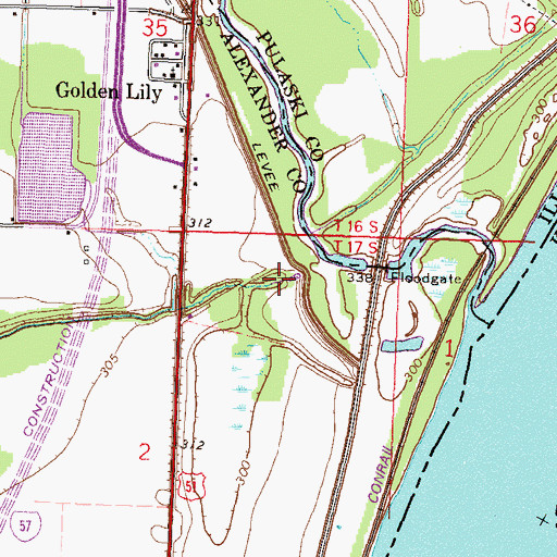 topographical maps of illinois. Topographic Map of Cottonwood