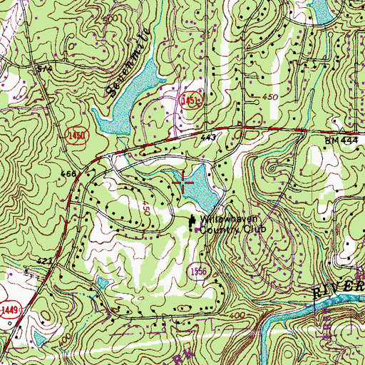 Topographic Map of Willowhaven Lake Number Two, NC