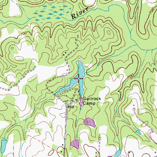Topographic Map of Methodist Camp Lake, NC