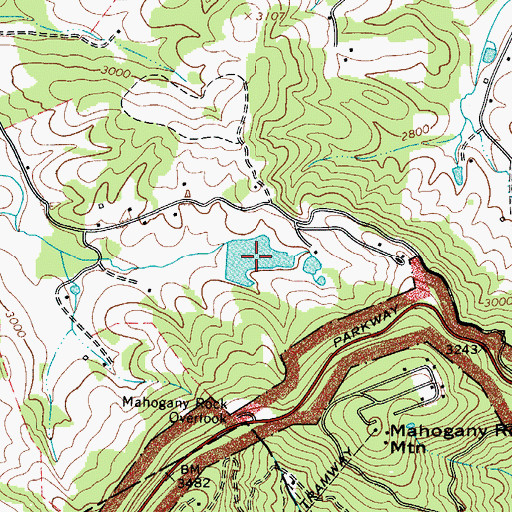 Topographic Map of Temple Lake, NC