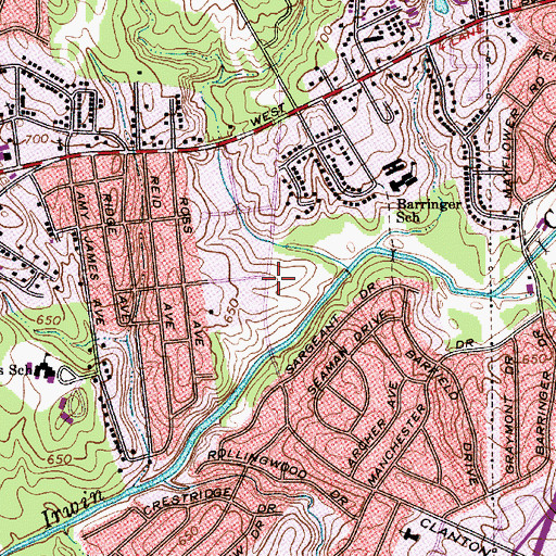 Topographic Map of Clayton Park, NC
