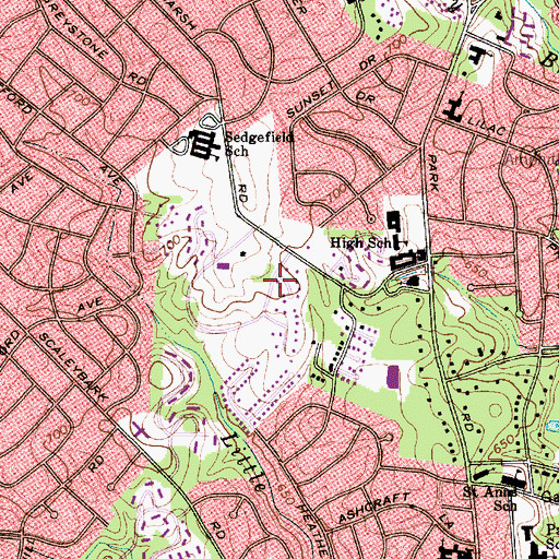 Topographic Map of Little Hope School (historical), NC