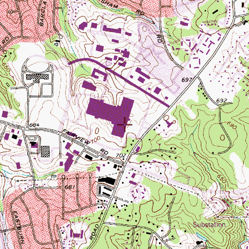 Topographic Map of The Pavilion, NC
