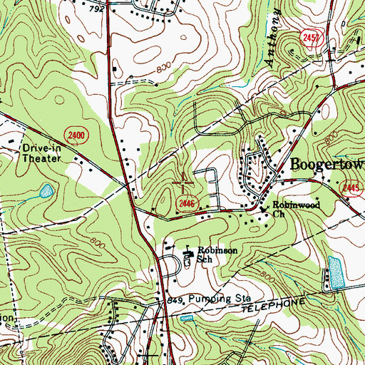 Topographic Map of Lake Wood, NC