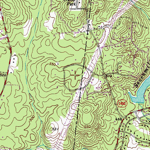 Topographic Map of Willow Ridge, NC
