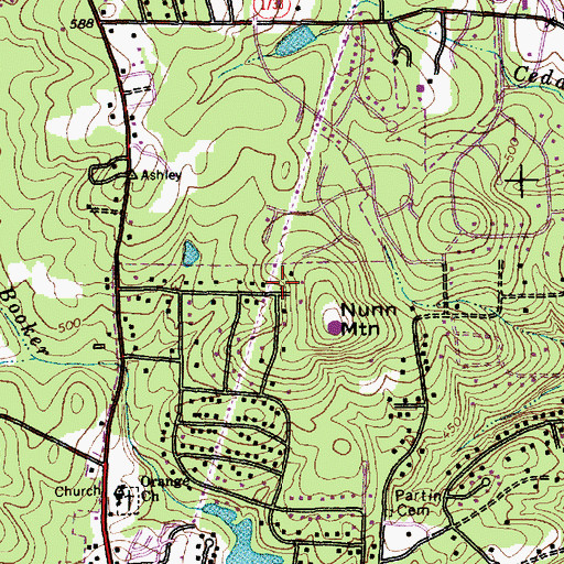 Topographic Map of North Forest Hills, NC
