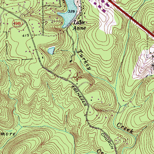 Topographic Map of Sendero, NC