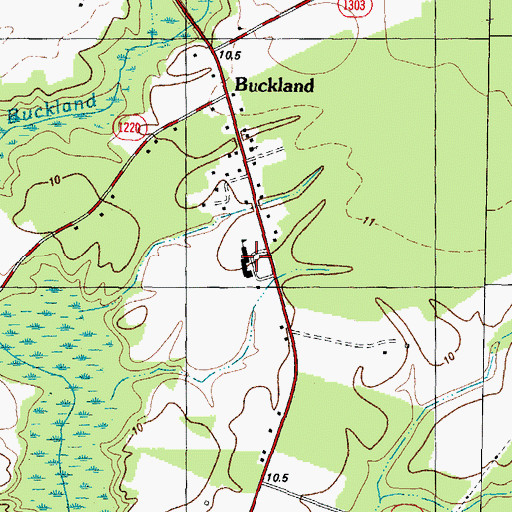 Topographic Map of Buckland School, NC
