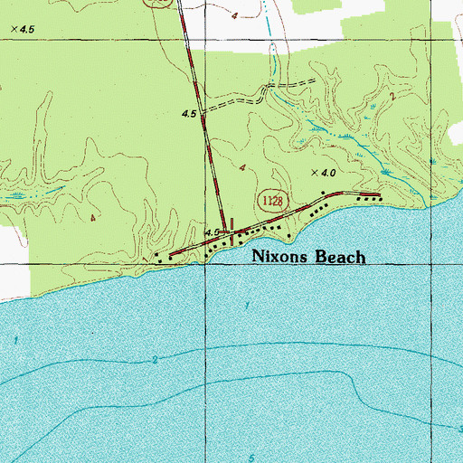 Topographic Map of Nixons Beach, NC