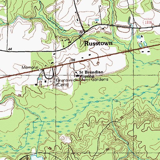 Topographic Map of Saint Brendian Mission, NC