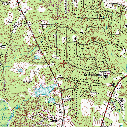 Topographic Map of Marydell, NC
