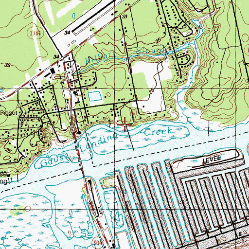 Topographic Map of Gause Landing Creek, NC