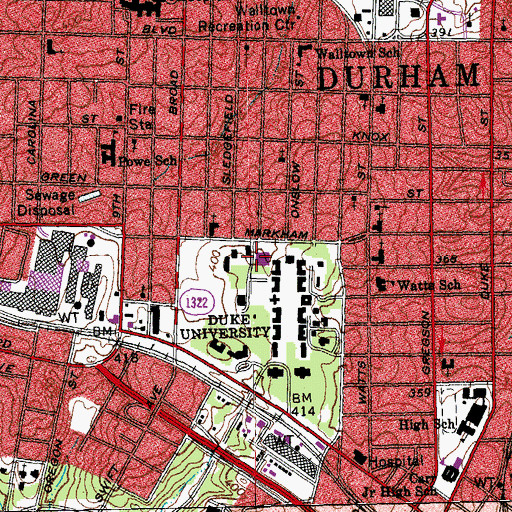 Topographic Map of Asbury Building, NC