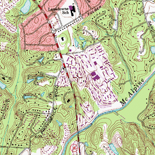 Topographic Map of Providence Square, NC