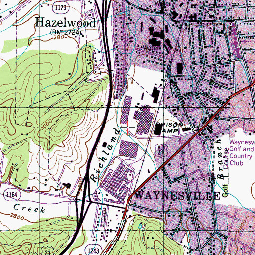 Topographic Map of Allen Creek, NC