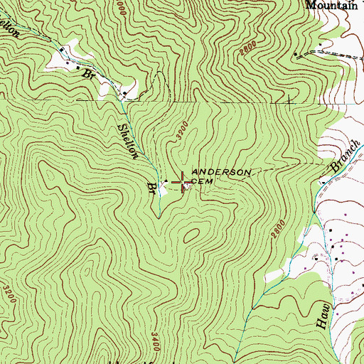 Topographic Map of Anderson Cemetery, NC