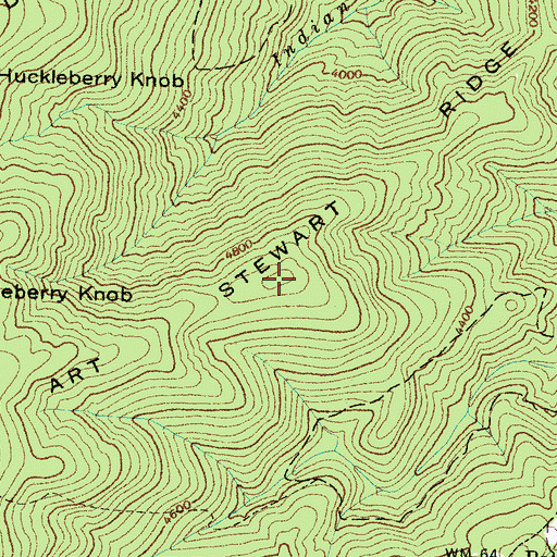 Topographic Map of Art Stewart Ridge, NC