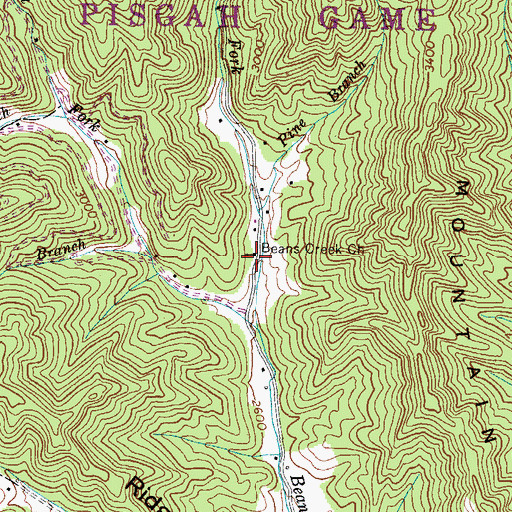 Topographic Map of Beans Creek Church, NC