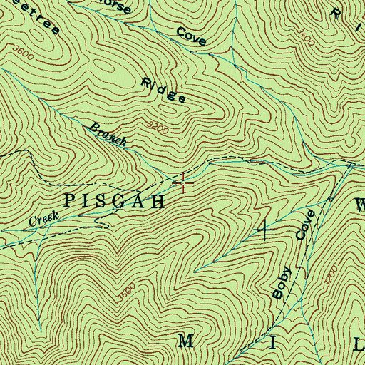Topographic Map of Bee Branch, NC
