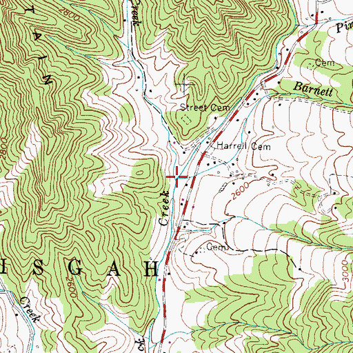 Topographic Map of Beech Creek, NC