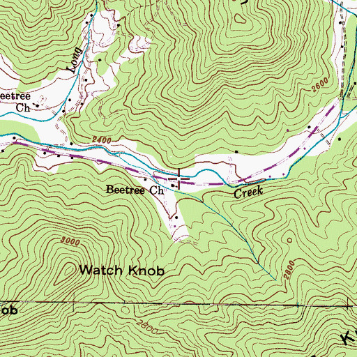 Topographic Map of Beetree Church, NC