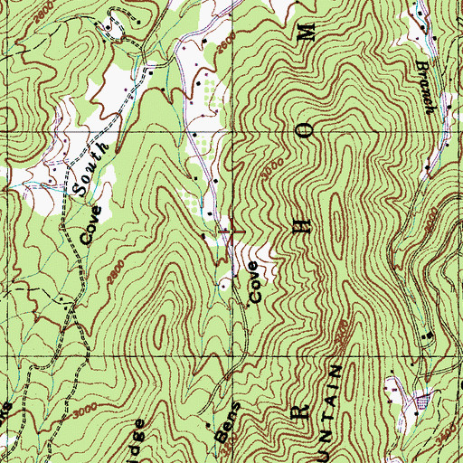 Topographic Map of Bens Cove, NC