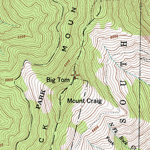 Topographic Map of Big Tom, NC