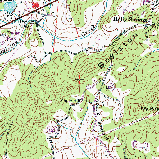 Topographic Map of Boylston Ridge, NC