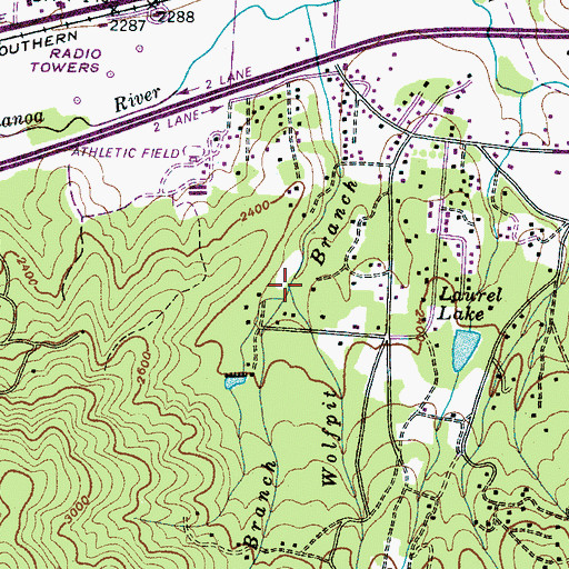 Topographic Map of Briar Branch, NC