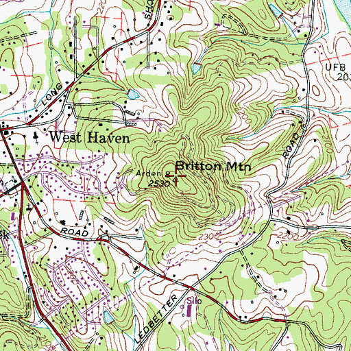 Topographic Map of Britton Mountain, NC