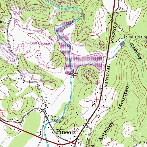 Topographic Map of Bunt Creek, NC