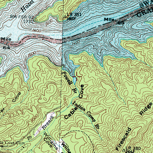 Topographic Map of Cable Cove, NC