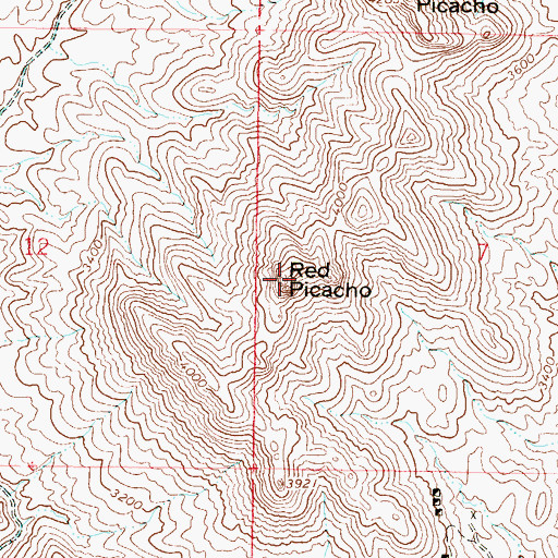 Topographic Map of Red Picacho, AZ