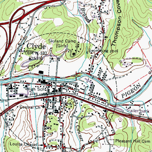 Topographic Map of Chambers Branch, NC