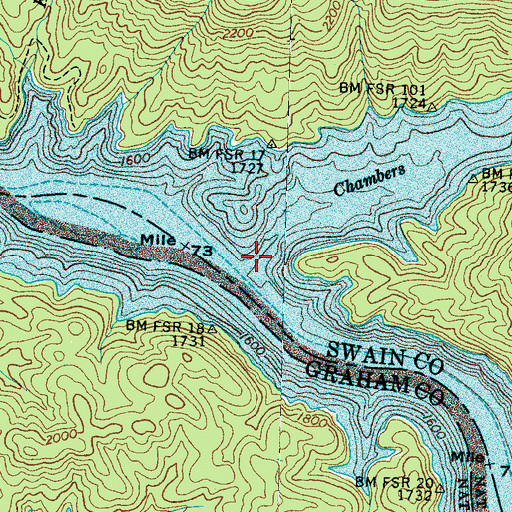 Topographic Map of Chambers Creek, NC