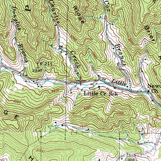 Topographic Map of Charlie Creek, NC