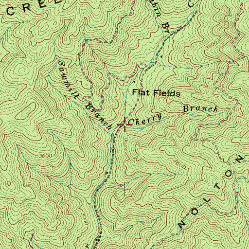 Topographic Map of Cherry Branch, NC