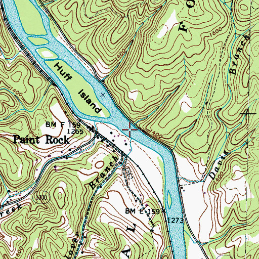 Topographic Map of Clover Branch, NC
