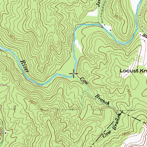 Topographic Map of Cow Branch, NC