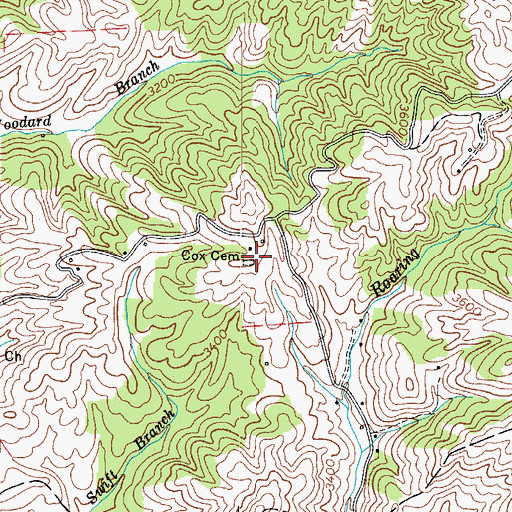 Topographic Map of Cox Cemetery, NC