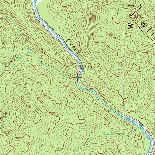 Topographic Map of Craig Creek, NC