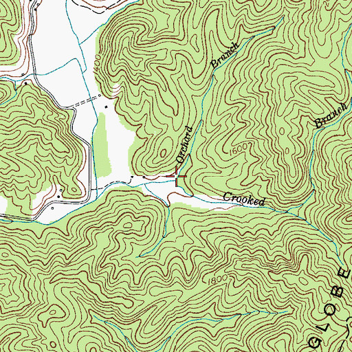 Topographic Map of Crooked Branch, NC