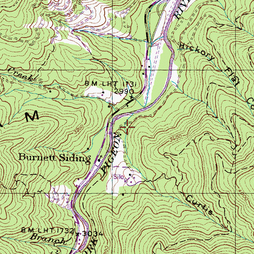 Topographic Map of Curtis Cove, NC