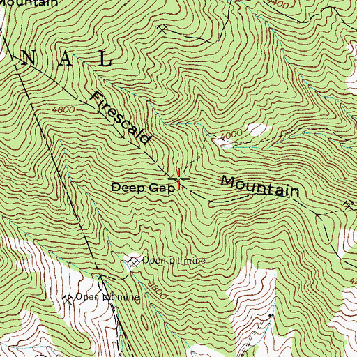Topographic Map of Deep Gap, NC