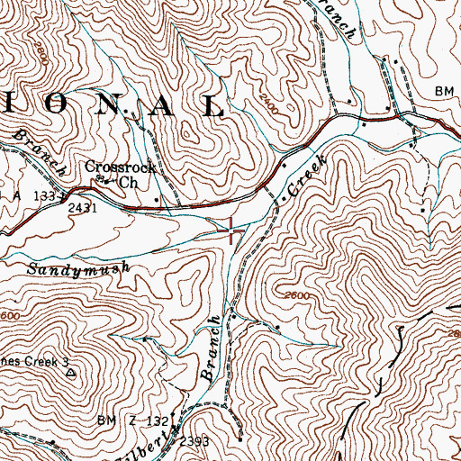 Topographic Map of Doggett Branch, NC